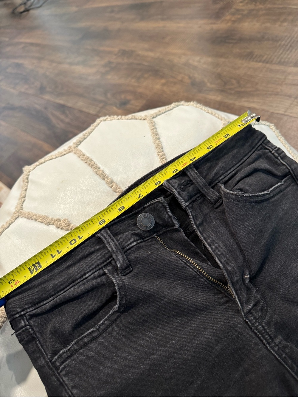 Women's Distressed Mid-Rise Black Jeans - Picture 7 of 8